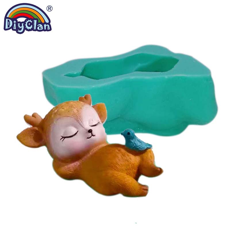 Molde de silicona modelo ciervo SICA para hacer jabón de velas, serie Animal, molde de arcilla del molde para pastel de Fondant, herramientas de decoración de Chocolate y cemento: S0649XL