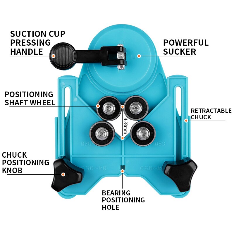 4-12MM Portable Glass Tile Hole Multi-function Drill Bit Accessory Suction Cup Ceramic Tile Drilling Auxiliary Tools 1PC