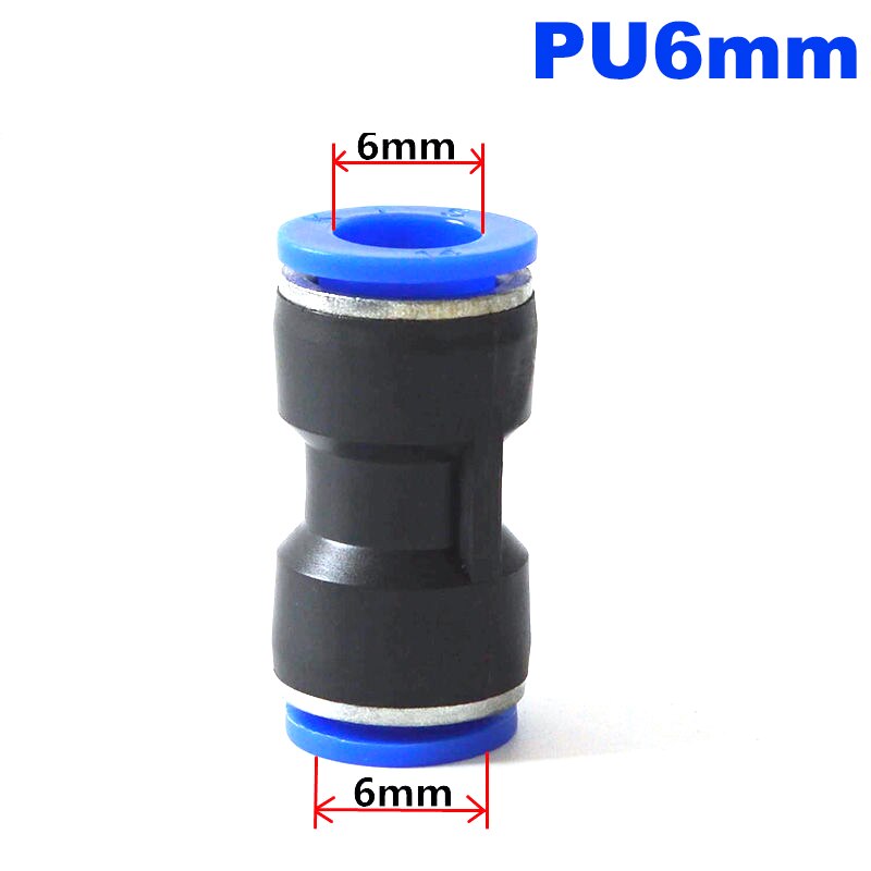 PU4 PU6 PU8 PU10 PU12 PU14 PU16 Pneumatische Montage 8Mm Tot 8Mm, buisleidingen Duw In Snelkoppeling Connector: PU6