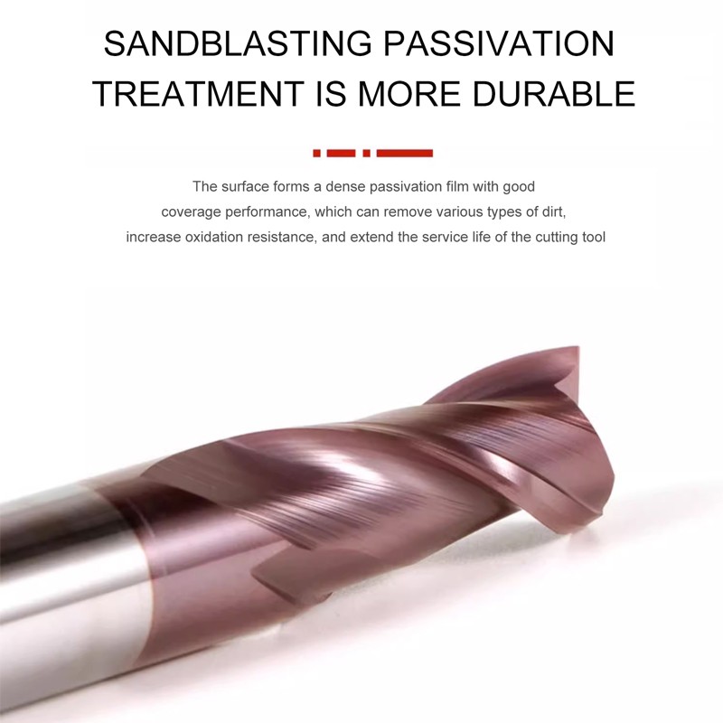 Romtic Hrc60 2-Fluit Nano Coating Wolfraamcarbide Keyway Flat End Mill Cnc Mechanische Verwerking Freesgereedschap
