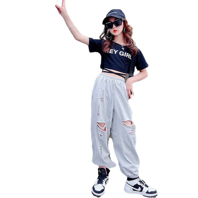 2022 nuovi vestiti di moda per ragazze autunnali adolescenti lunghi set di due pezzi per abbigliamento per ragazze moda Solid Kids Outfits5- 14 anni: Black / 12