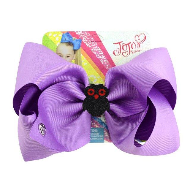 Halloween cheveux nœuds Clips 8 pouces grand nœud papillon crocodile pince imprimer gros-grain ruban accessoires pour filles bébé tout-petits: plum