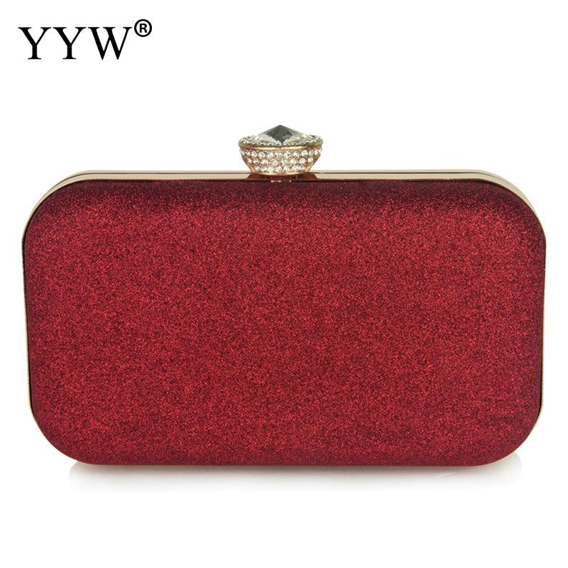 Dames Mini Avondtasje Clutch Banket Purse Portefeuilles Meisjes Schouder Tas Zwart Luxe Party Night Koppelingen: red