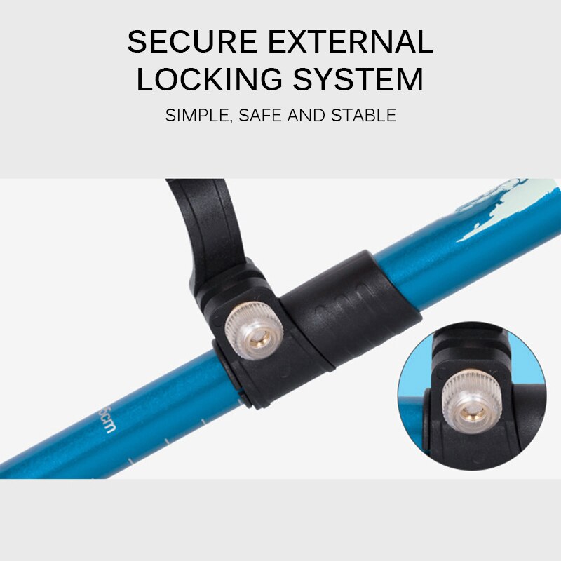 Trekking Stick 5 Sections Cane Short Fiber Lock Folding Rod Walking Trekking Climbing Poles Aluminum Alloy Durable Alpenstock