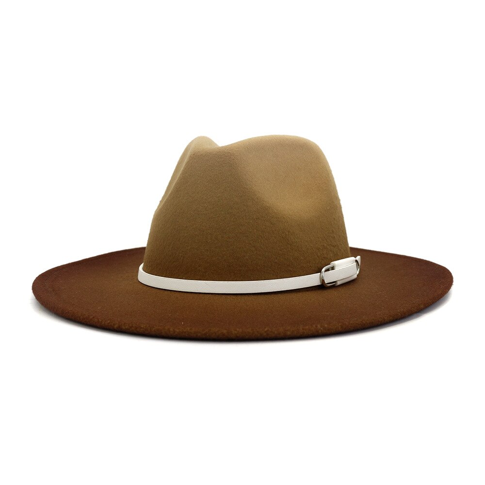 Women Men Wool Vintage Trilby Felt Fedora Hat With Wide Brim Gentleman Gradient Royal Blue For Lady Winter Jazz Caps: 1