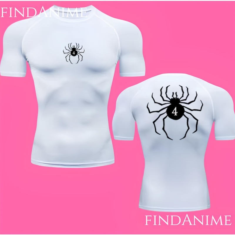 Spider Compression T-Shirts,Phantom Troupe Hunter x Hunter Anime Compression T-Shirt,Anime HxH Spider Gym Compression T-Shirt: S / Blue