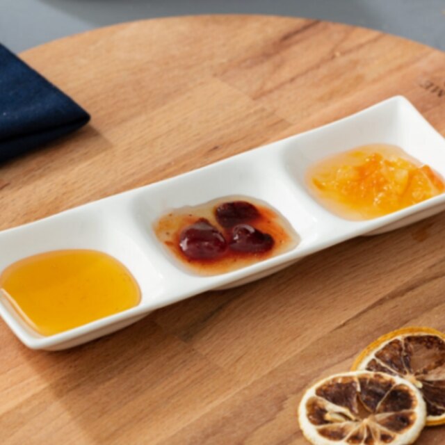 Porcelain Jam Plate Special Sauce Snack Serving Bowl 100% Bone Chine Porcelain Breakfast Plate Turkish Made Porcelain: 3 jam bowl