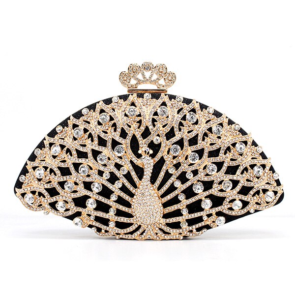 Luxe Vrouwen Avond Tassen Diamond Crystal Vrouwen Party Clutch Bag Mode Bruids Zak Handtas Bolsos: Black