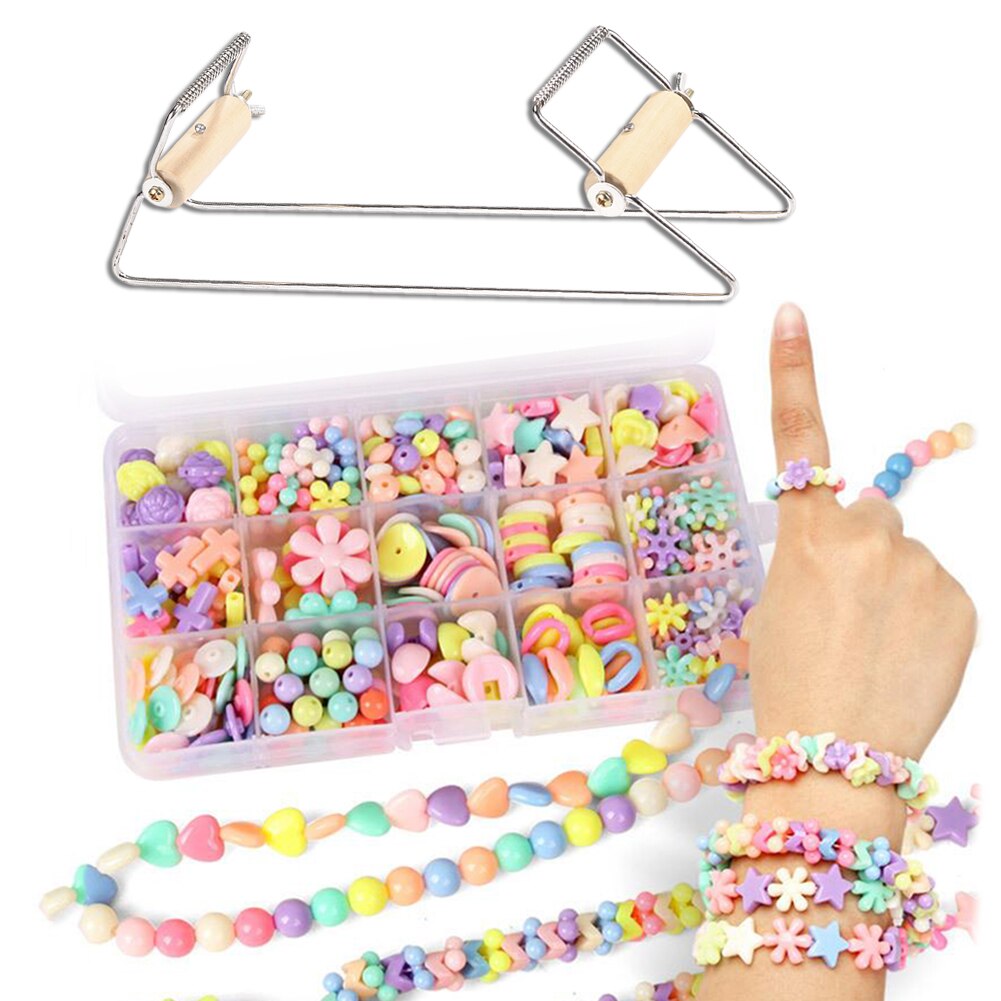 Wood Weaving Beading Loom for Jewelry Bracelet Making DIY Handmade Knitter Tool Knitting Machine Handmade Random Color