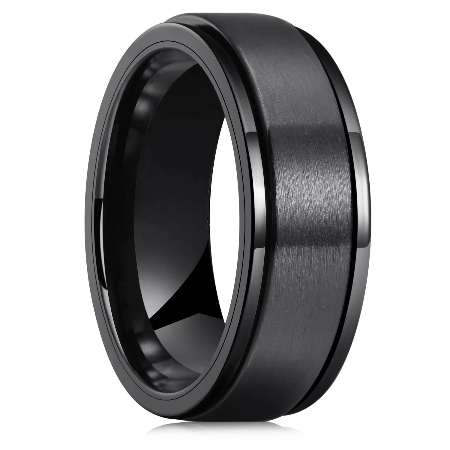 Edelstahl Angst zappeln Spinner Ringe für Männer cool Punk Spinnen Drehen Ringe für männer Anti betonen Hochzeit Band Schmuck