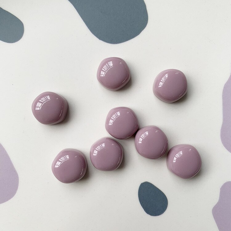 Imanes redondos para refrigerador, pegatinas pequeñas de 15mm, imán de Color para refrigerador, de recuerdo, decoración del hogar, 10 piezas: 10 PCS Light Purple
