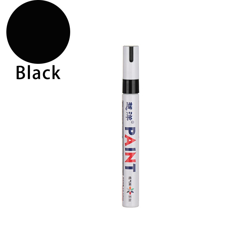 12 Colors Doodle Pen Paint Marker Pens Tyres Cars Pen Permanent Waterproof Quick-dry Oil Ink Drawing Supply Marker Craftwork Pen: Black