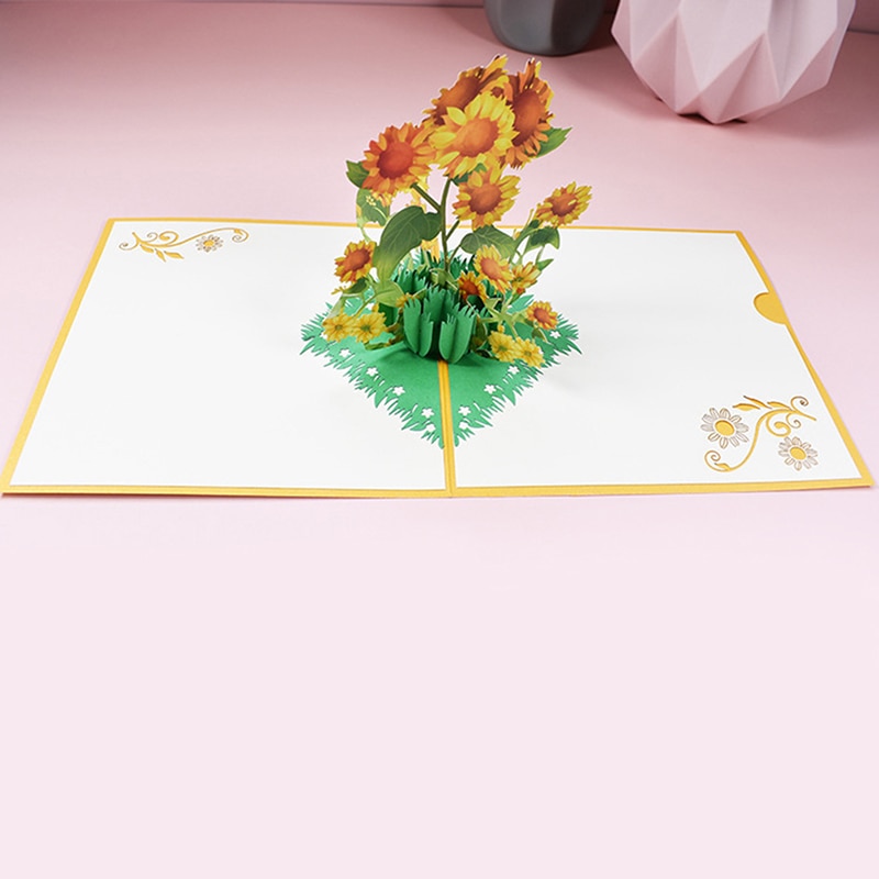 Pop-Up Flower Card Flora 3D Greeting Card for Birthday Mothers Father's Day Graduation Wedding Anniversary Get Well Sympathy