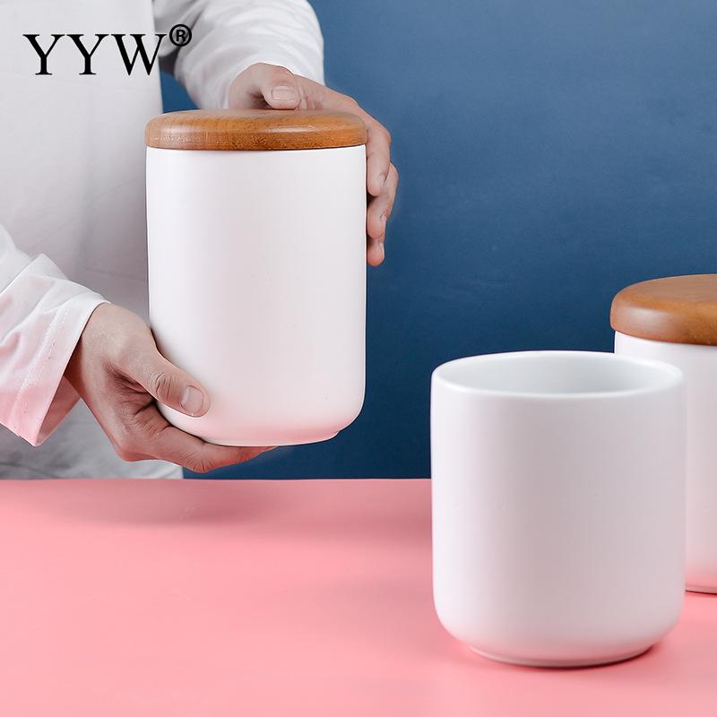 Ceramic Storage Jars White For Cereals Spices Coffee Beans Bulk Container Can For Storage In The Kitchen Home Nordic Storage Can