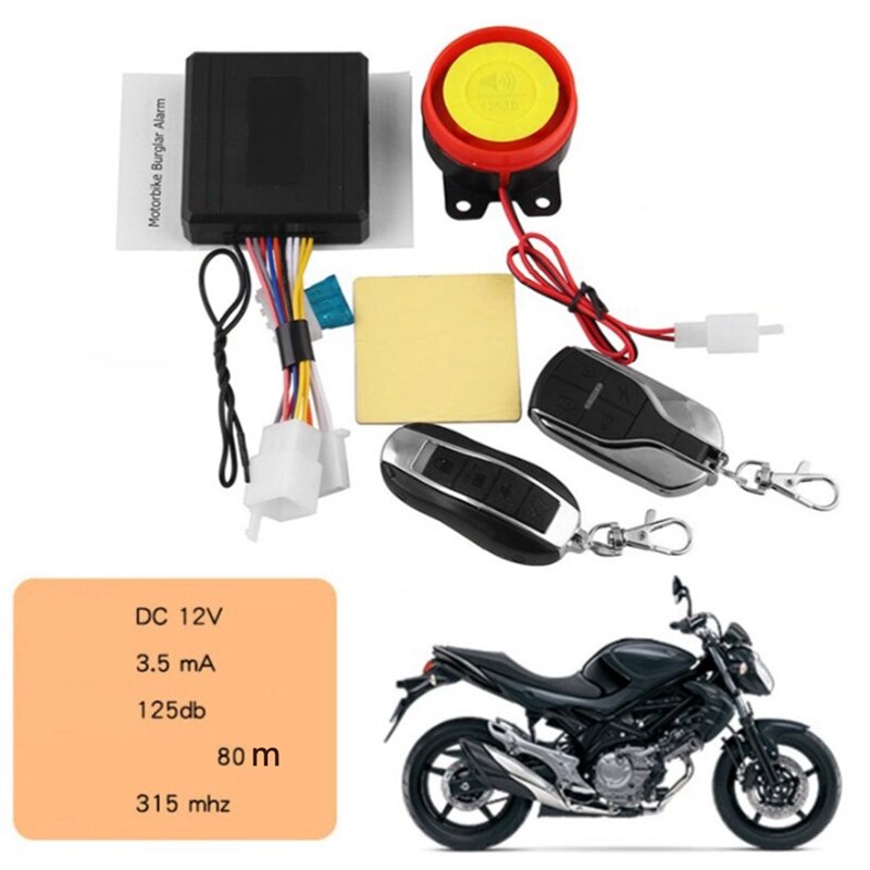 universell 12v motorsykkel alarmsystem scooter innbruddsalarm sikkerhetskontroll nøkkel generelt biltilbehør