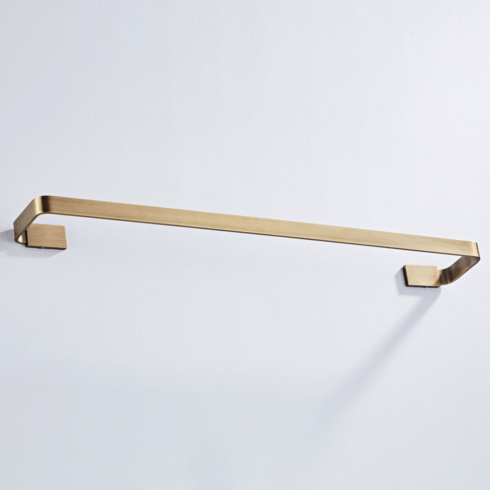 57 x 8.6cm messing fladt rør vægmonteret håndklædeholder badeværelse håndklæde bar håndklædeholder enkelt håndklæde hylde vægmonteret håndklædeholder (messing