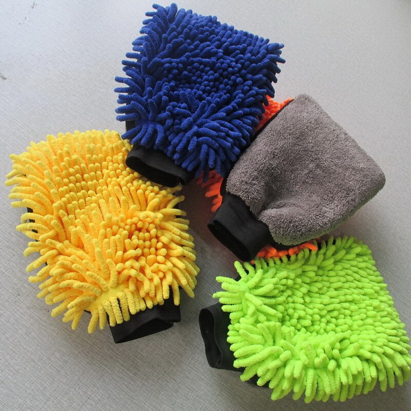 Guantes de lavado de coches Universal guantes de peluche coral de un solo lado herramienta para lavado de coche guante de limpieza