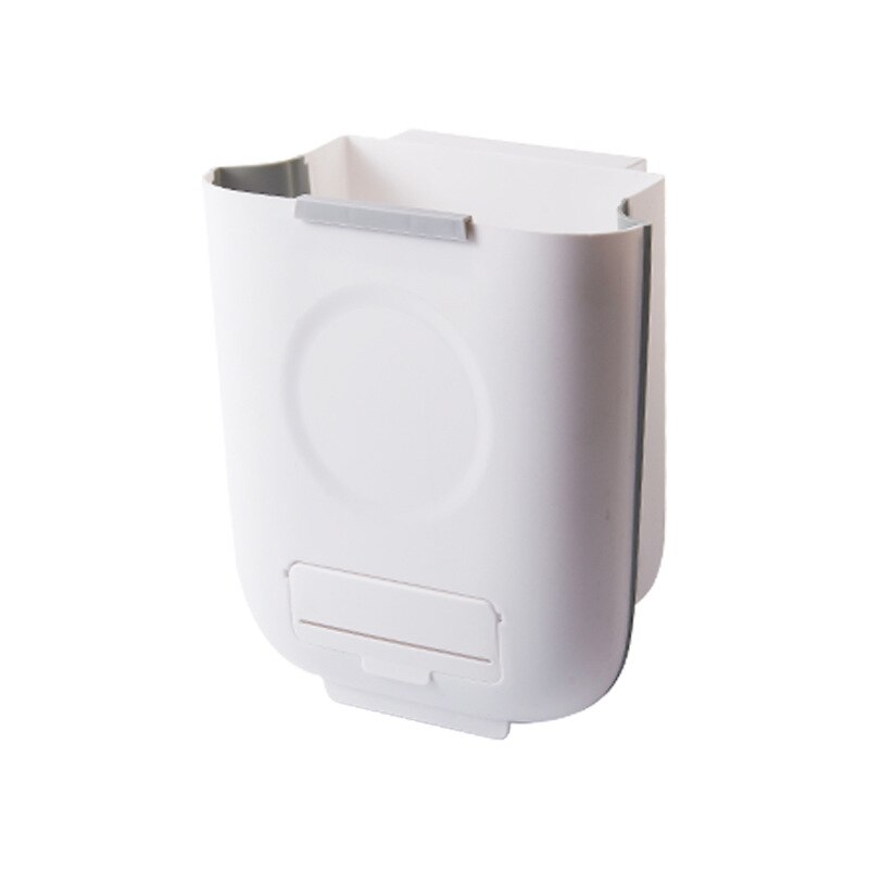 Multipurpose Collapsible Trash Bin Small Hanging Kitchen Collapsible Trash Can for Office School Green Portable Waste Bins: 13L White
