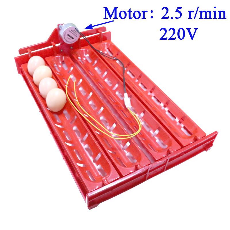 Accesorios para incubadora de huevos, bandeja para colocar huevos, pato, Ganso, aves de corral, Motor de 110V/220V/DC12V, novedad, 32-40 juegos, 1 Juego: 220V
