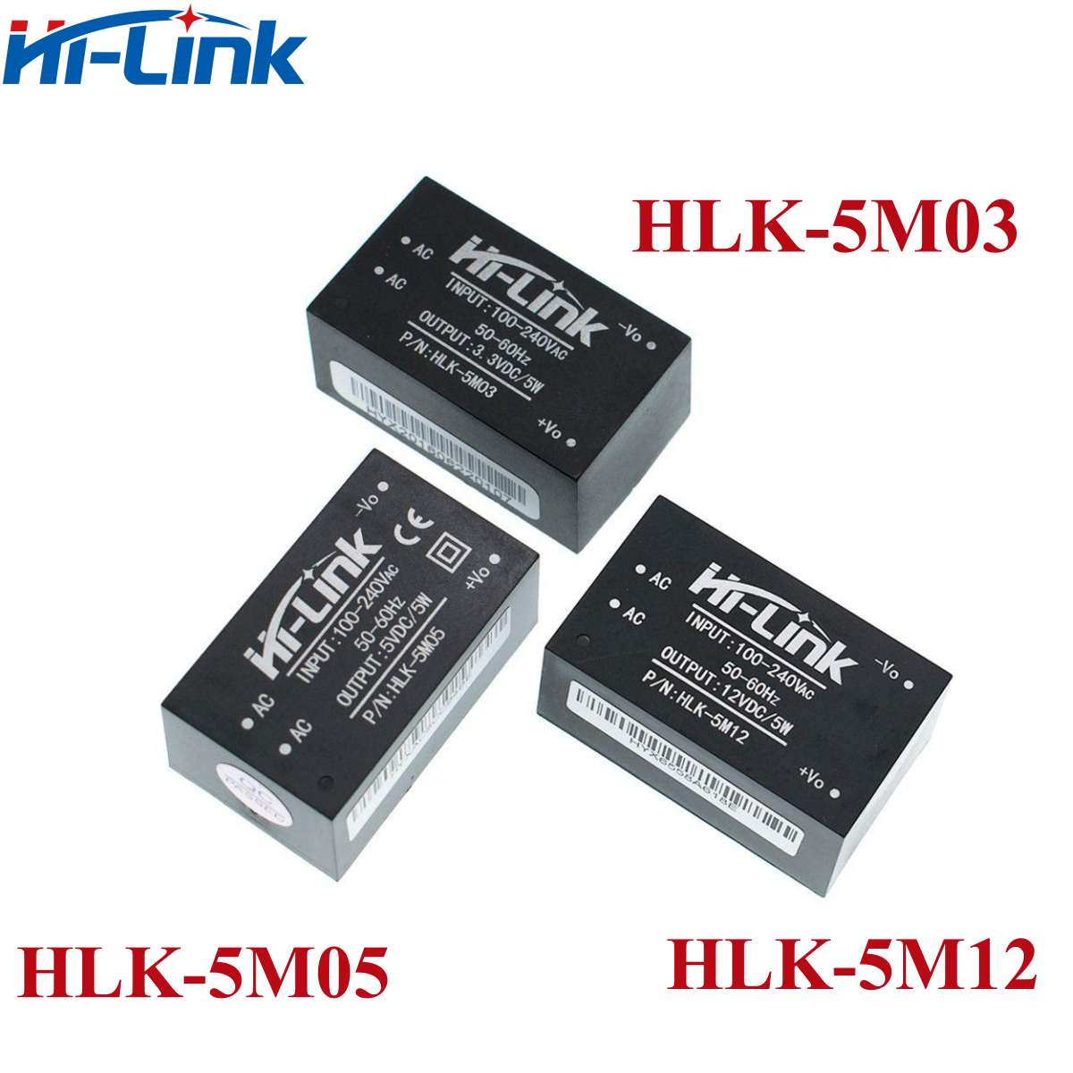 Hlk -5 m 05b 5 m 03 5 m 05 5 m 09 5 m 12 5 m 24 hei- link 110v 220v til 3.3v 5v 9v 12v 24v ce standard acdc-strømomformermodul hlk -5 m 05