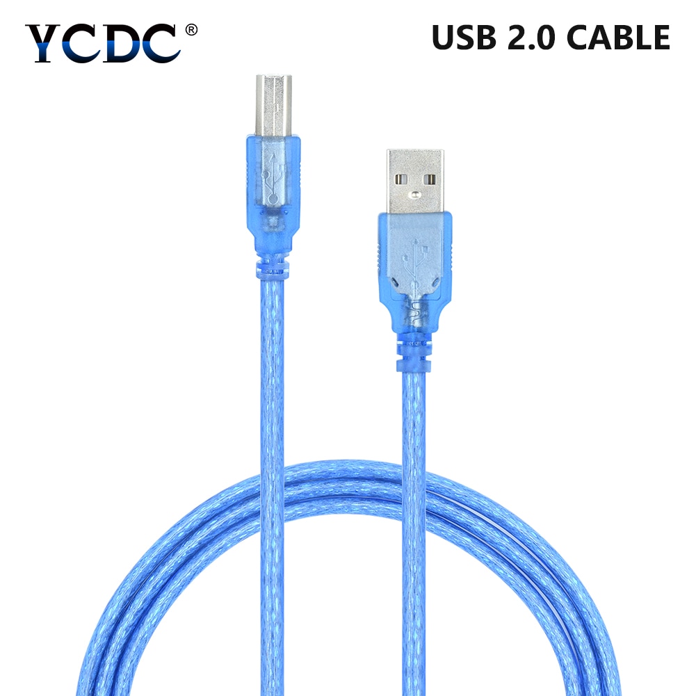 1 m/1,8 m/3 m/5 m de alta velocidad negro/transparente 480Mpbs USB 2,0 Cable de datos de impresora Cable de escáner para Xerox Canon HP Brother Arduino