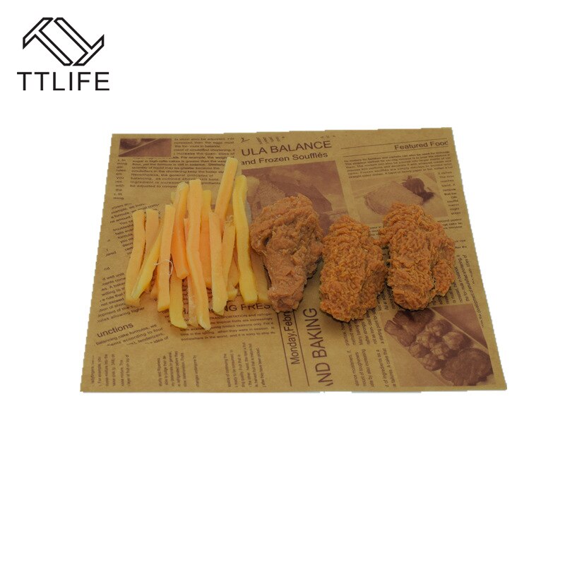 200pcs Literary Newspaper Baking Oilproof Paper Tea Restaurant Bread Fries Deep Fried Oil Pad Paper Baking Special Pastry Paper