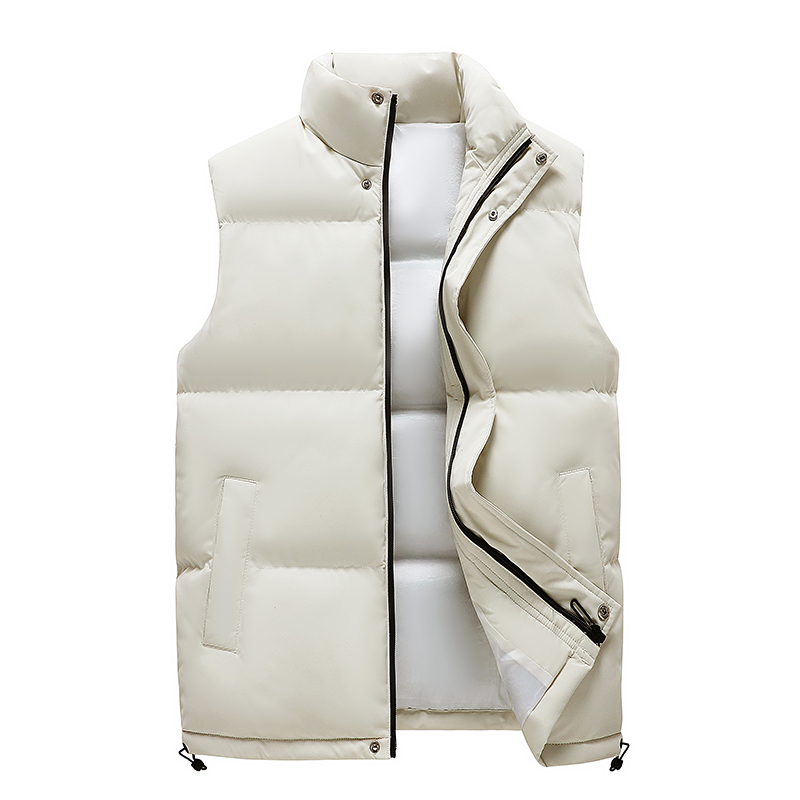 Gilet Uomo - Autunno/Inverno - Giacca Imbottita Senza Maniche - Chiusura cerniera lampo - Capo Caldo casuale: 4XL / Bianco