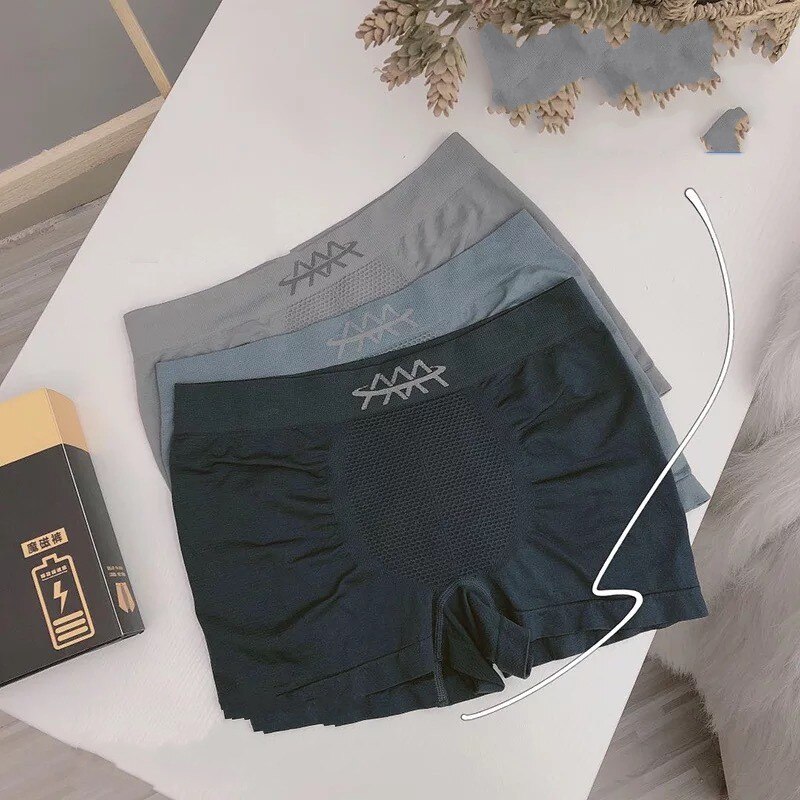 3pcs/box Men&#39;s Magnetic Therapy Underwear Men Enlargement Underpants Health Boxer Shorts Tourmaline Prostate Breathable Pants