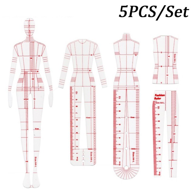 Cloth Rendering Illustration Ruler Sewing Model Drawing Template Model For Female Clothing Rulers: B