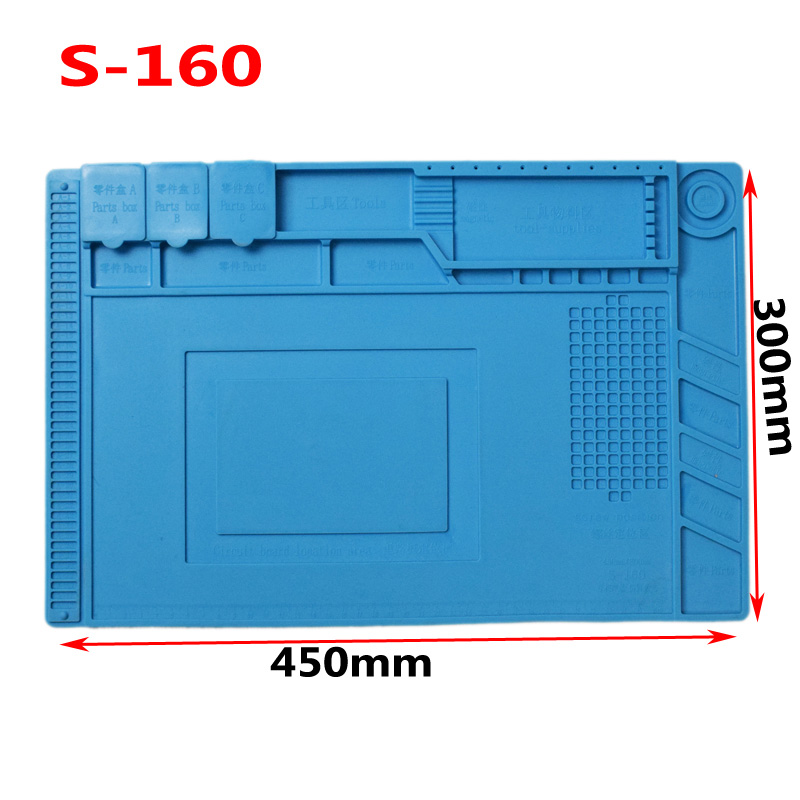 Eruntop ESD Heat Insulation Soldering Working Mat With magnet Silicone insulation pad High temperature resistance welding Mat: S-160