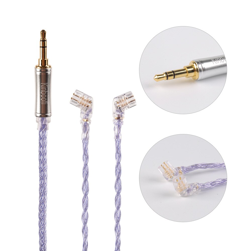 Kinboofi 16- adriges 2.5/3.5/4.4mm hochreines, versilbertes kabel mit mmcx /2- pin/qdc-stecker,  v90 ba5 kz zsx blon bl -03 bl-05: Qdc 3.5mm