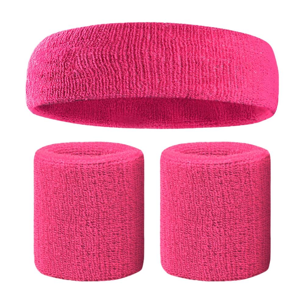 Fitness Elastic Headband Breathable Sweat Absorbent Hair Band Head Wrap Sweatband Cotton Set