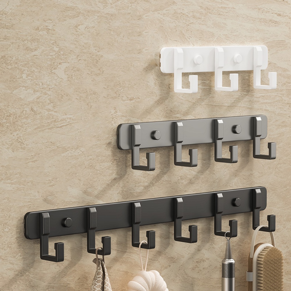 1-delig Badkamer Woonaccessoires Deurhaak Ruimte Aluminium Niet-geperforeerd Badkamerhaak Slaapkameropslag Droogrek Haak Muur Ha
