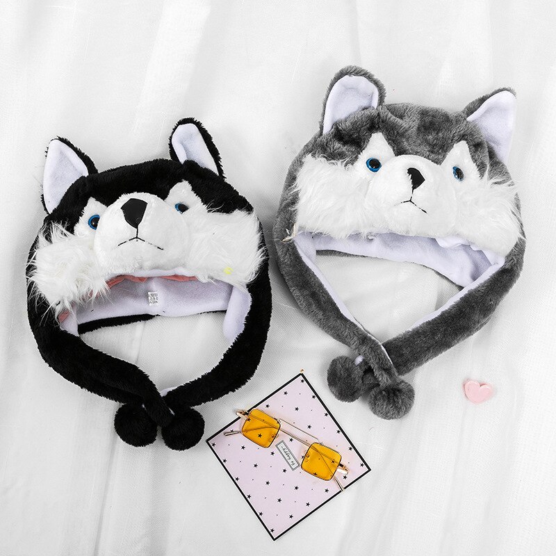 Husky Timber Wolf Cute Plush Animal Winter Hat Warm Winter