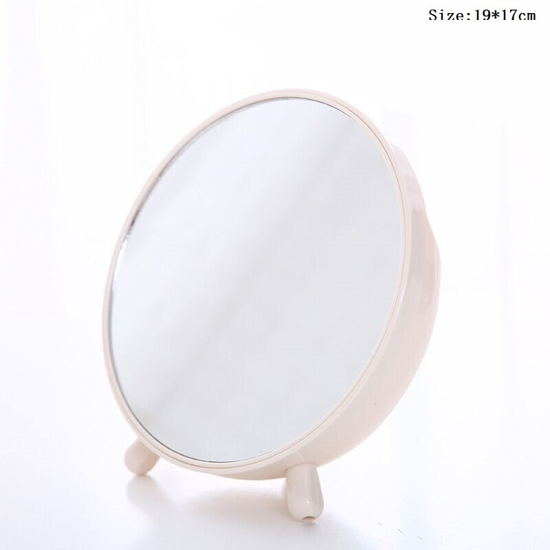 Round Decorative Mirror Nordic Portable Desktop Makeup Mirror Sucker Magnifying Glass Home Bathroom Beauty Dressing Table Decor: A-White