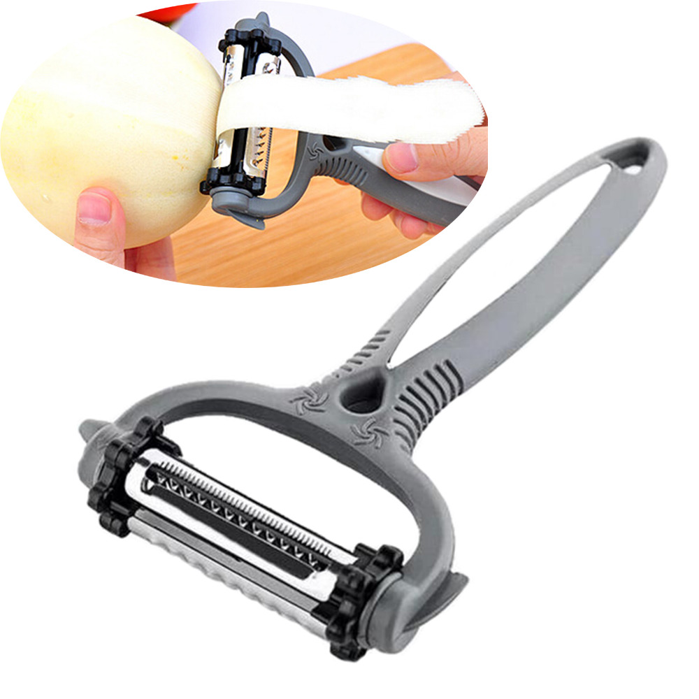 3 In 1 Fruit Vegetable Peeler 360 Degree Rotary Carrot Potato Peeler Kitchen Vegetable Knife Fruit Turnip Slicer Cutter