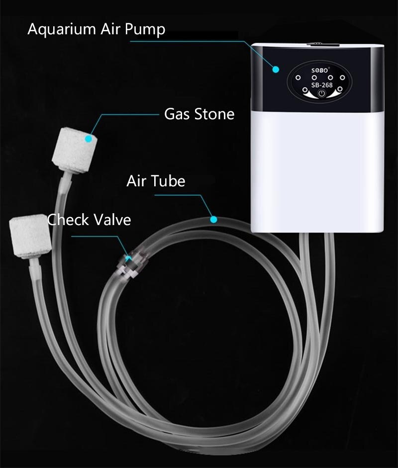 Compressor Voor Aquarium Zuurstof Pomp 8800Mah Ultra Stille Aquarium Accessoires Usb Opladen Power Luchtpomp