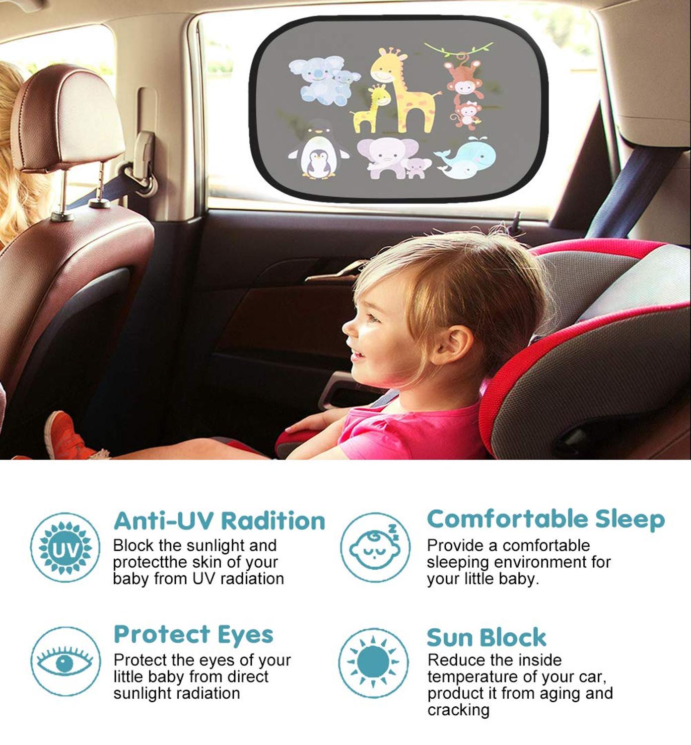Parasoles de coche de para ventana de coche, protector térmico para ventana trasera y lateral, protección para ventana de bebé,