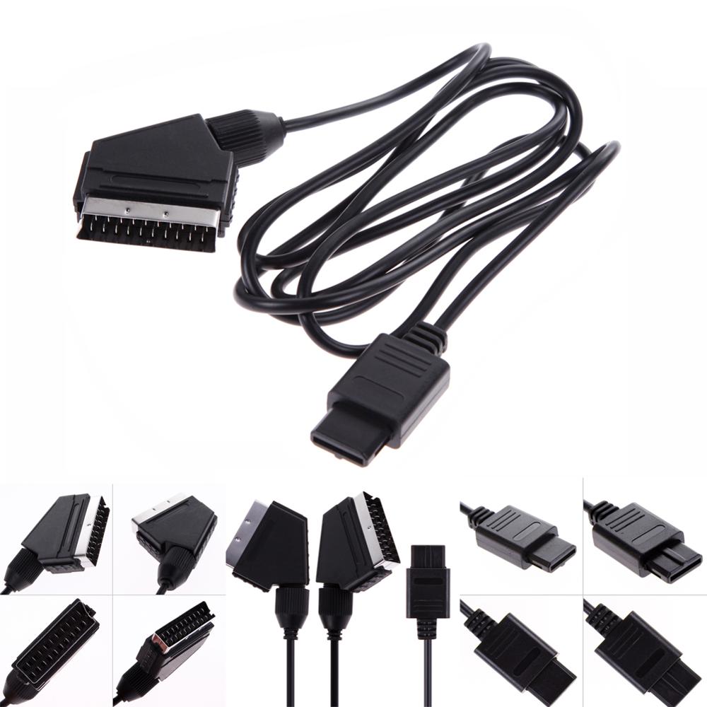 1.8M A/V Tv Video Scart Rgb Kabel Gaming 21 Pin Euro Scart Plug Draad Koord Voor Nintendo snes Gamecube En N64 Console