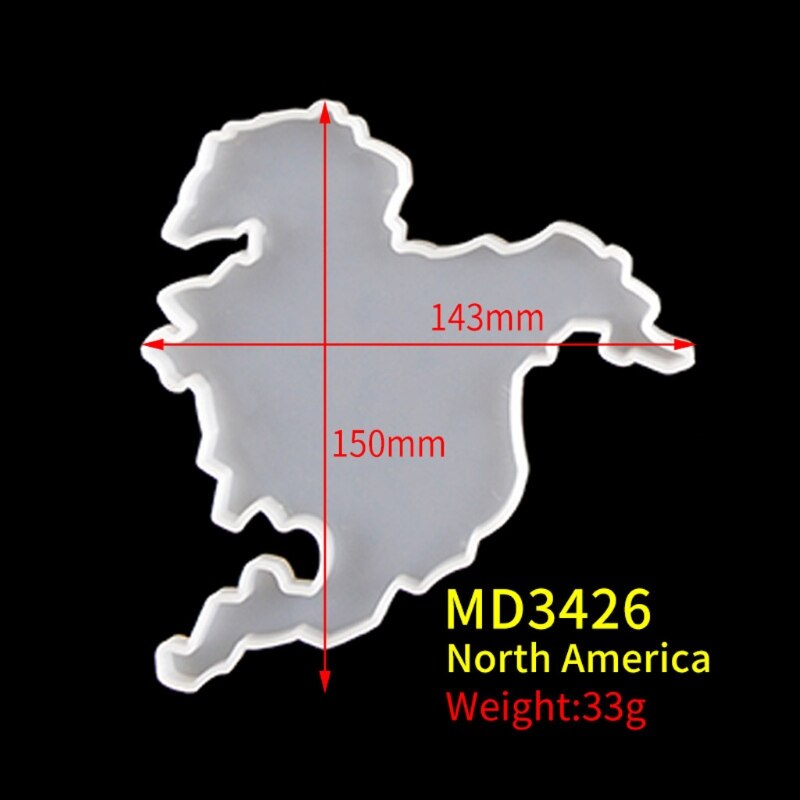 DIY siete continentes mapa posavasos moldes de resina Oceanía África Europa Asia mapa bandeja de silicona fruta taza Mat molde de resina Epoxy: 3426