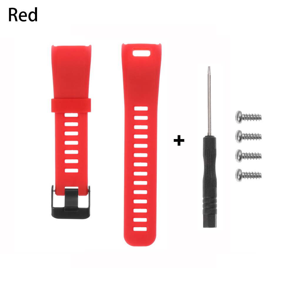 Silicone Strap For Garmin Vivosmart HR Rubber Wristband Sport Belt Bracelet Replacement Watch Band Sports Strap with tools: red