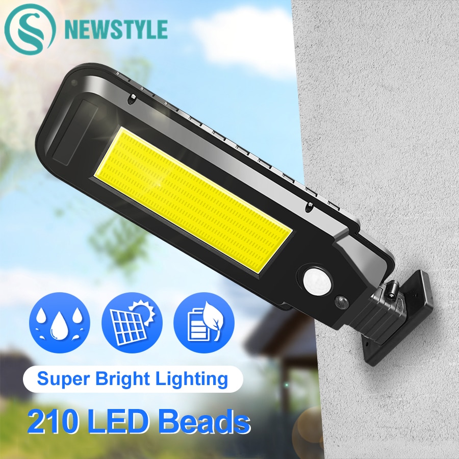 COB 60/210 LED Solar Street Light Wall lamp Outdoor IP65 Waterproof Motion Sensor Path Alley Courtyard Street Night Lighting