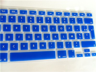 Couverture de Clavier en Silicone de couleur douce Azerty pour Mac Book Pro Macbook Air 13 "15" 17 "Air 13 pouces français Uk/Eu: blue