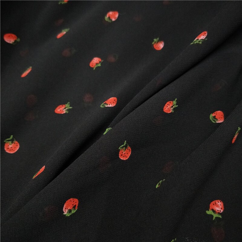 Päällä mansikka sifonki kukkaiset pehmeät housut mekko palazzo materiaalia hengittävä diy kangas: 1