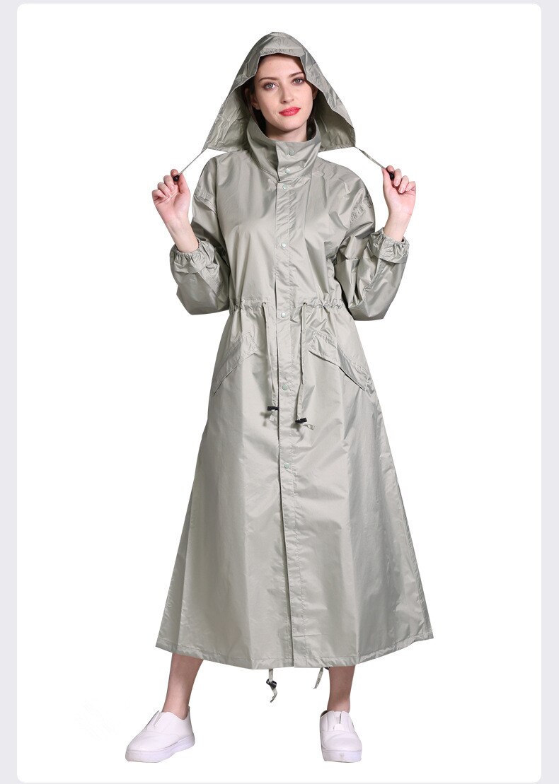 Raincoat Ladies Rain Coat Breathable Ladies Long Raincoats Portable Water-Repellent rainwear: 1 / XL