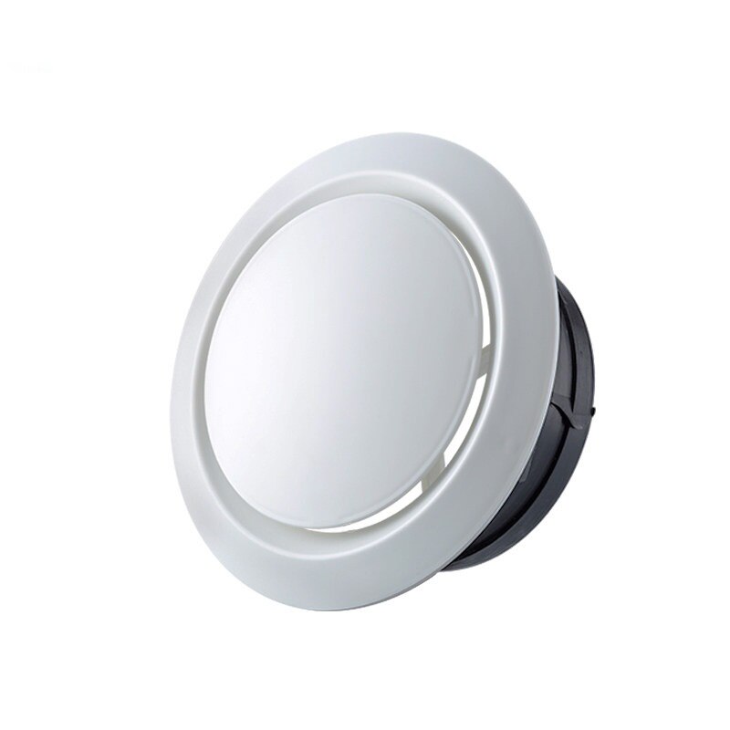 Adjustable Disc Type Round Air Vent Grille Outlet Ventilation Cover Flange White 75mm