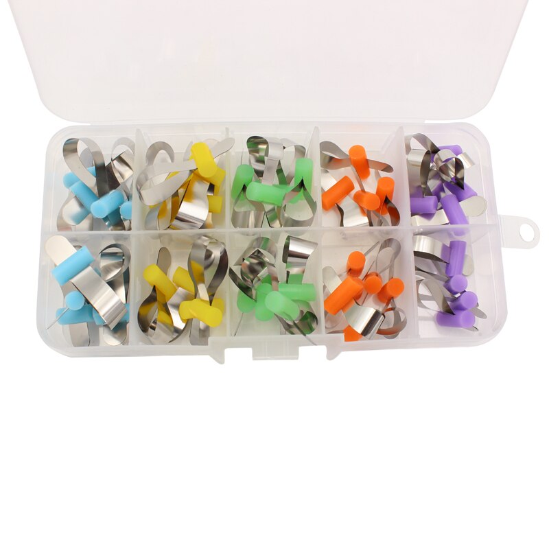 50Pcs/Pack Metal Matrix Bands Retainerless Automatrix With Locker Dental Matrix Matrices Sectional contoured Matrices