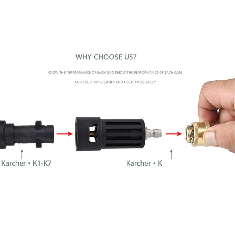 Pressure Washer Conversion Adapter for Karcher K Series 1/4 Quick Connect Bayonet Connector Foam Pot Cleaning Lance