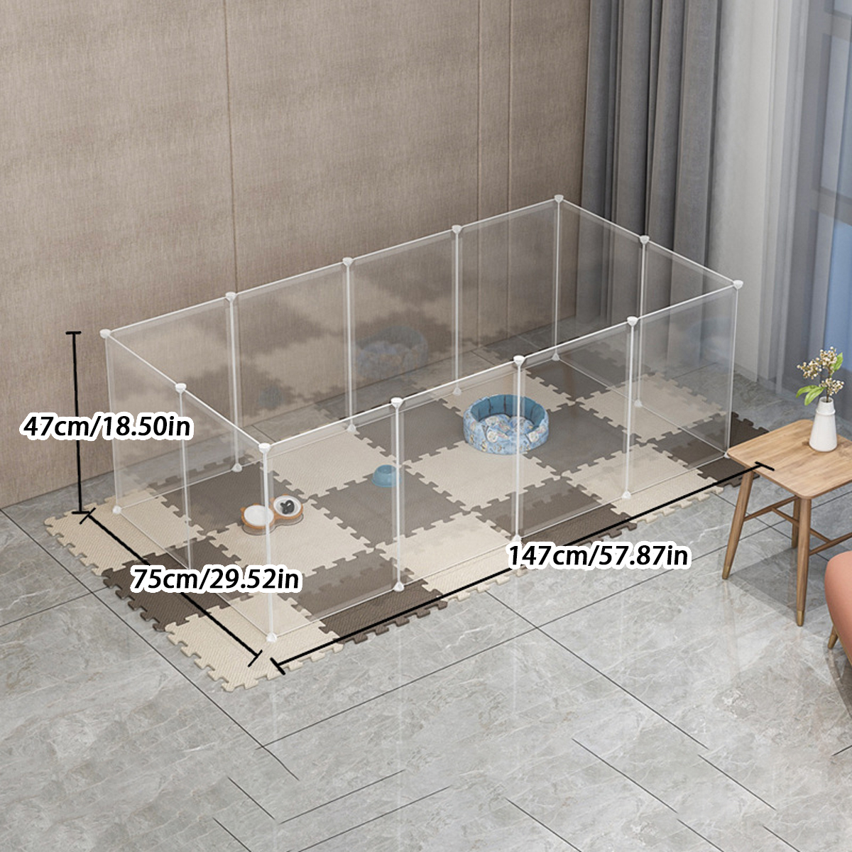 Clôture d'intérieur pour animaux de compagnie avec toilettes pour chien et chat, garde-corps de porte d'isolation gratuit, clôture pour chien de petite et moyenne taille: WHITE