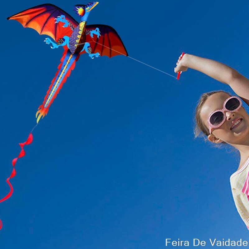 3D Dragon Kite With Tail Kites For Adult Kites Flying Outdoor 100m Kite Line